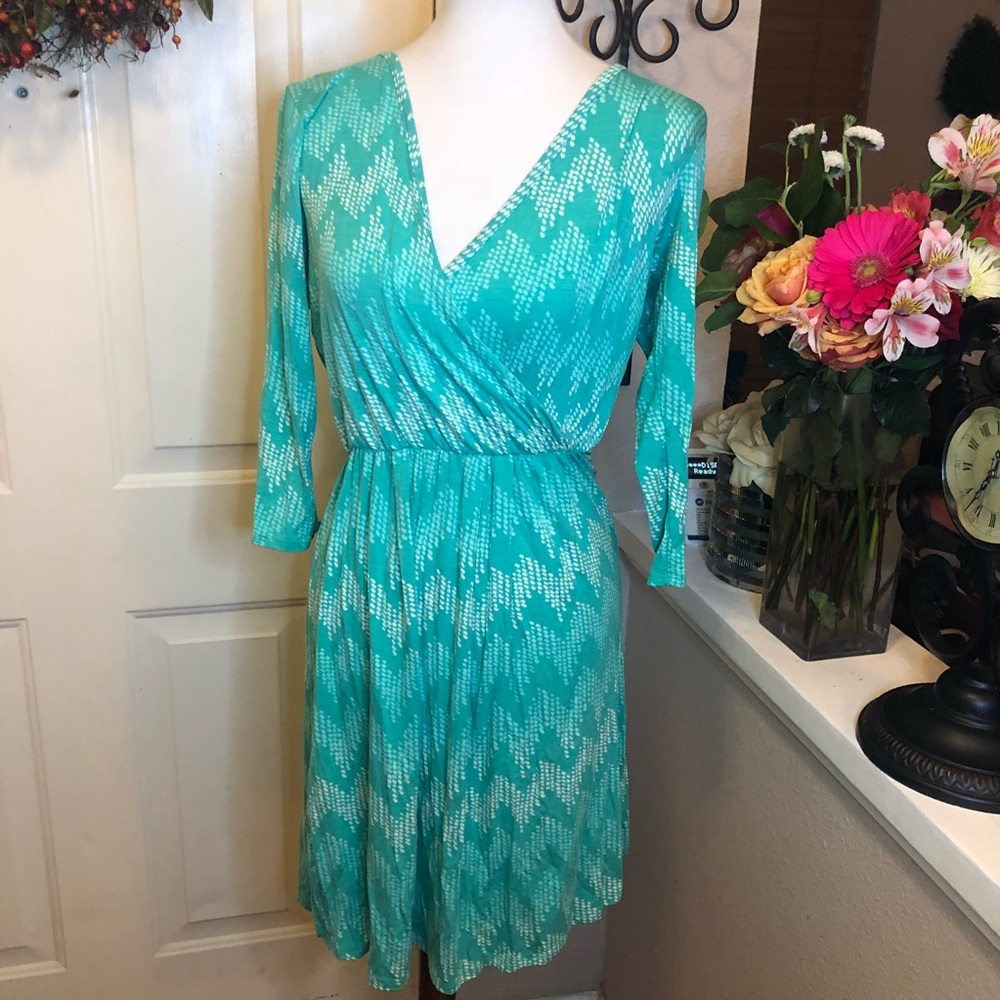 Pixley Brand Cute Turquoise Long Sleeves Dress